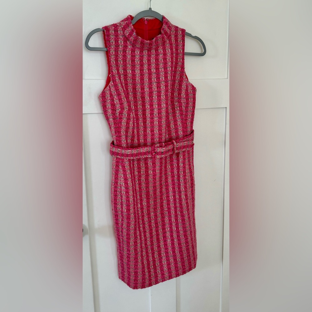 J Crew Exquisite Pink Tweed Sheath Dress size 2